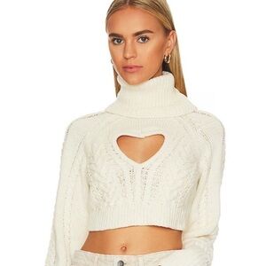 For love and lemons white/cream heart turtleneck excellent condition